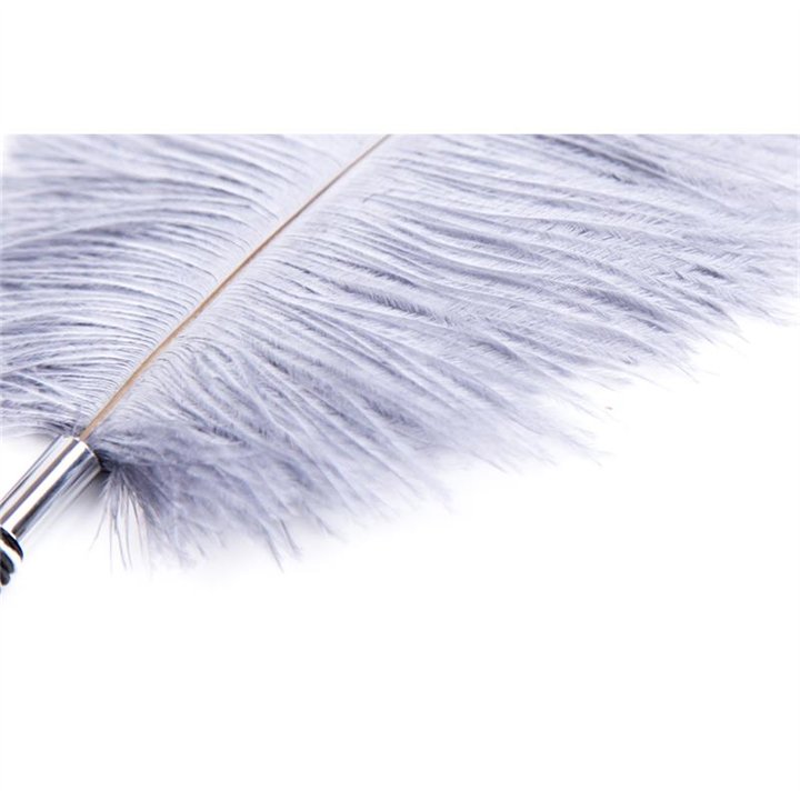 Feather Tickler with Wrapped 46 cm Black/White - 843658379381 - Teknashop Ltd