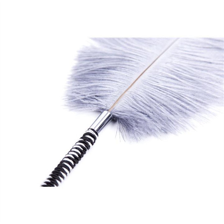 Feather Tickler with Wrapped 46 cm Black/White - 843658379381 - Teknashop Ltd
