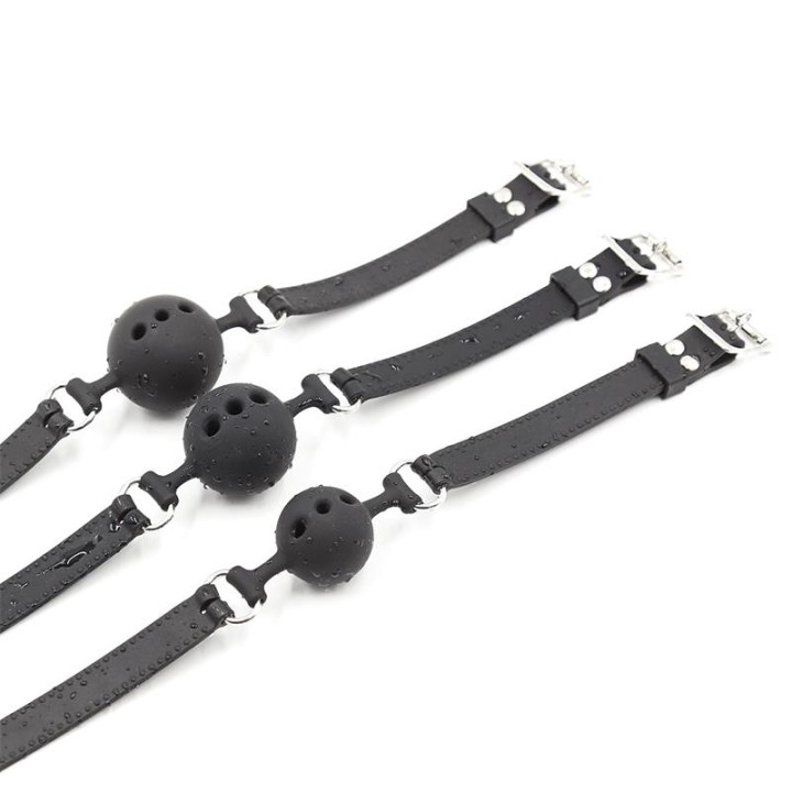 Silicone Breathable Ball Gags 4,5 cm Size M Black - 843658379337 - Teknashop Ltd