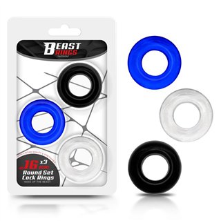 Set of 3 Penis Ring 3 Colors 1.6 cm - BR-772 - Teknashop Ltd