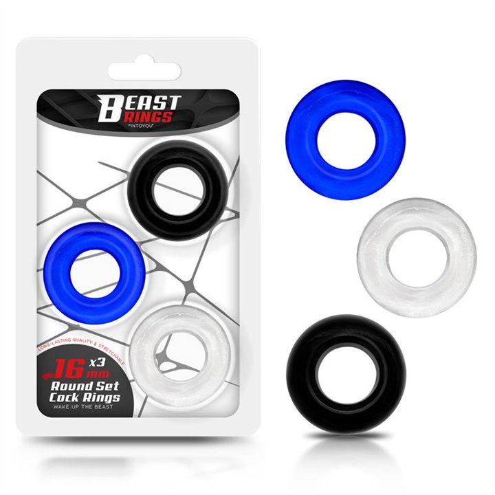 Set of 3 Penis Ring 3 Colors 1.6 cm - BR-772 - Teknashop Ltd