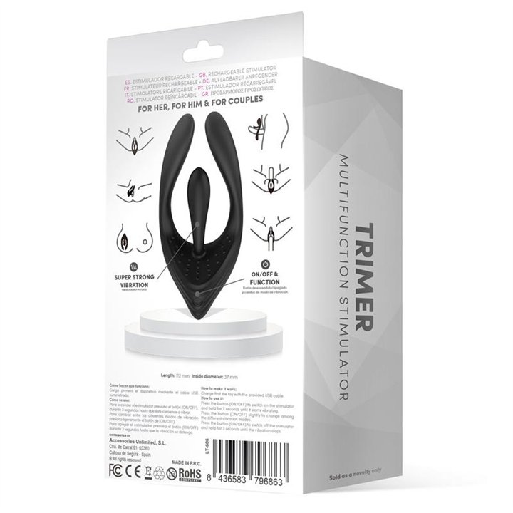 Trimer 3 Motors Flexible Stimulator USB Silicone - LT-686 - Teknashop Ltd