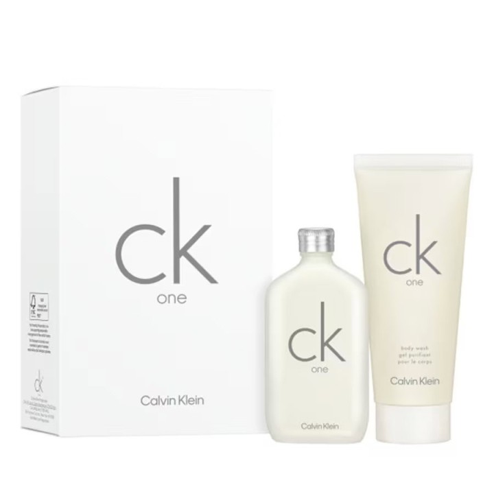 Set Calvin Klein: CK One, Eau De Toilette, Unisex, 50 ml + CK One, Body Wash, For Hair & Body, 100 ml - Teknashop Ltd