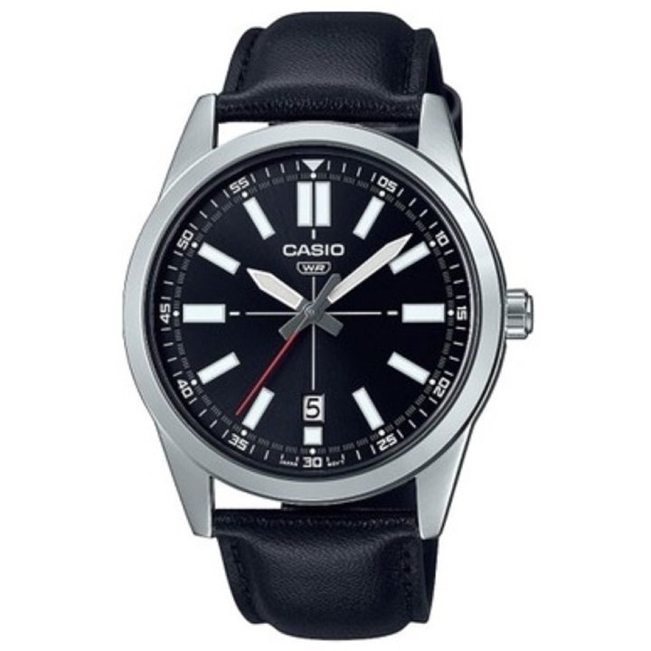 CASIO COLLECTION Mod. CASUAL DATE, LEATHER - BLACK - WW.MTP-VD02L-1EUDF - Teknashop Ltd