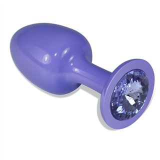 Metal Butt Plug Purple Rosebud with Blue Jewel - LO-LV5403 - Teknashop Ltd