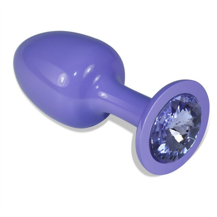 Metal Butt Plug Purple Rosebud with Blue Jewel - LO-LV5403 - Teknashop Ltd