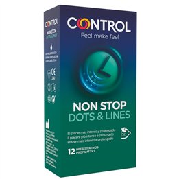 CONTROL - NONSTOP DOTS AND LINES CONDOMS 12 UNITS - D-194282 - Teknashop Ltd