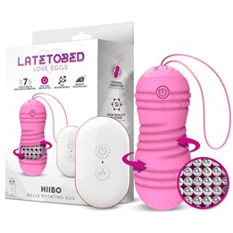 Hiibo Vibrating and Rotating Egg with Remote control USB Silicone Pink - LT-661 - Teknashop Ltd