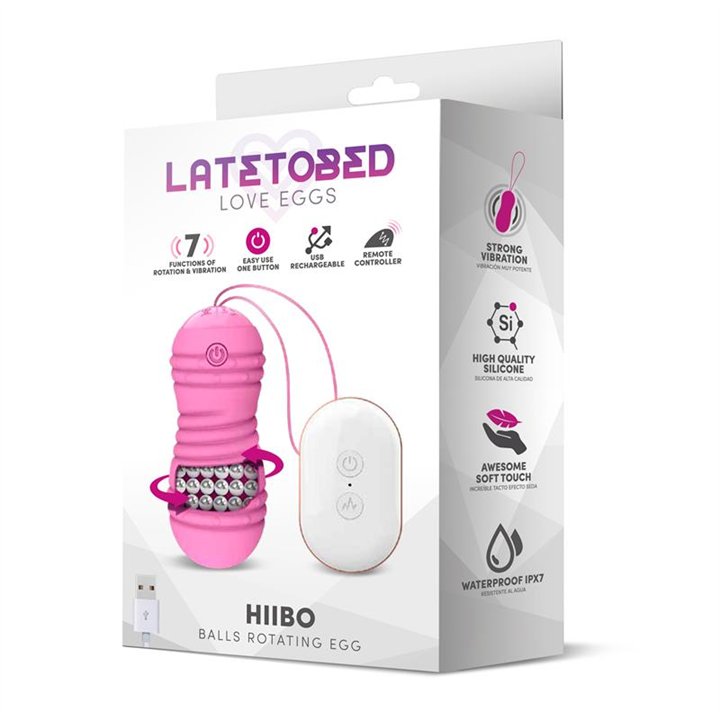 Hiibo Vibrating and Rotating Egg with Remote control USB Silicone Pink - LT-661 - Teknashop Ltd