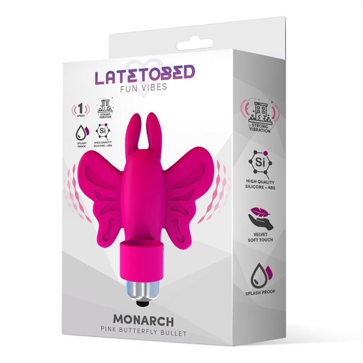 Monarch Butterfly Vibrating Bullet Silicone Pink - LT-688 - Teknashop Ltd