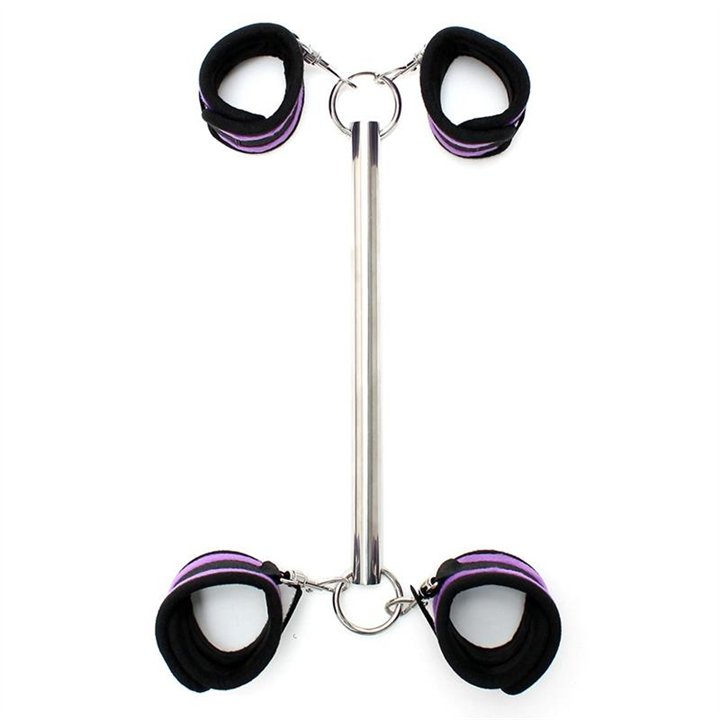 Spreader Bar with Detachable 4 Cuffs Purple - R8148 - Teknashop Ltd