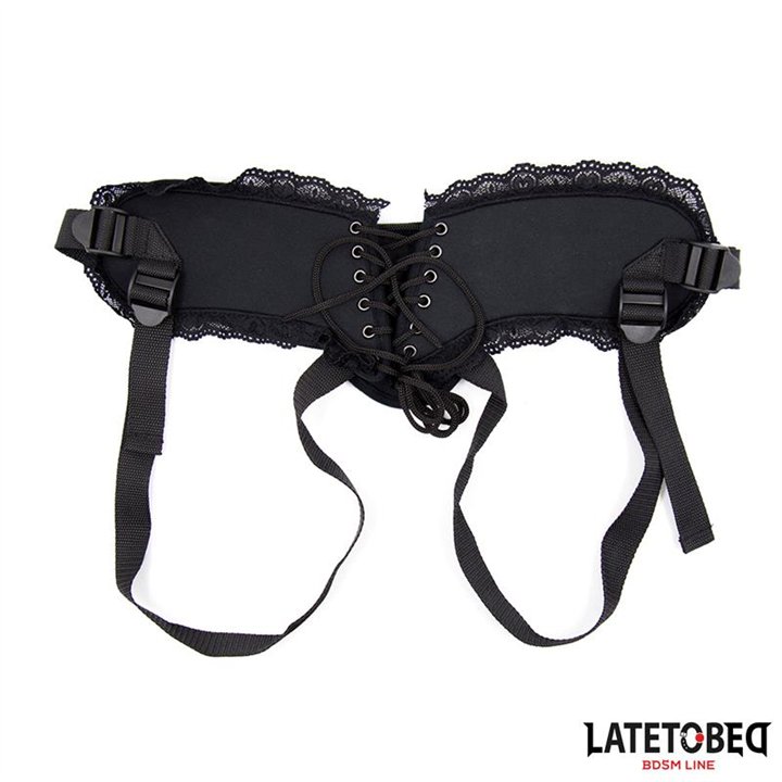 Lace Edge Strap On with Silicone Ring - 8436615007325 - Teknashop Ltd