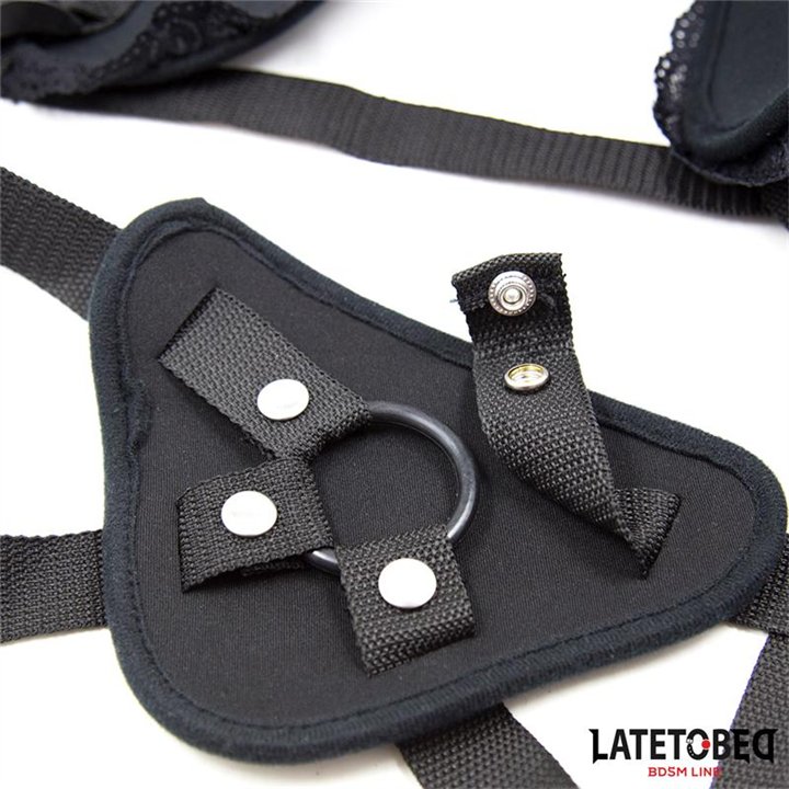Lace Edge Strap On with Silicone Ring - 8436615007325 - Teknashop Ltd