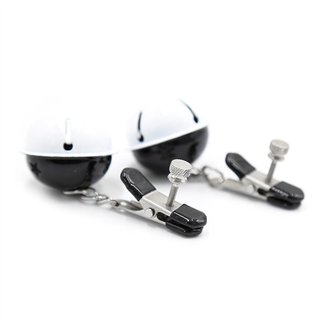 Nipple Clamps with Bell Black/White - 843658379343 - Teknashop Ltd