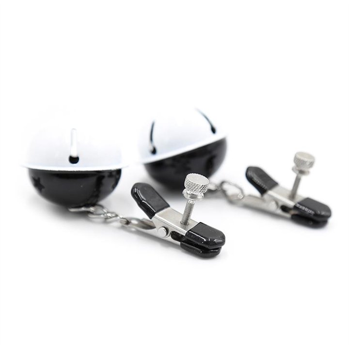 Nipple Clamps with Bell Black/White - 843658379343 - Teknashop Ltd