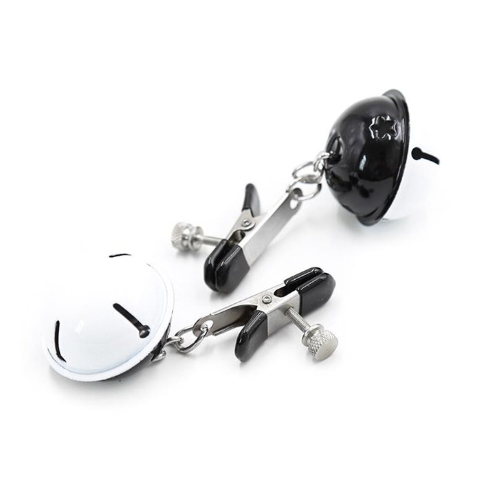 Nipple Clamps with Bell Black/White - 843658379343 - Teknashop Ltd