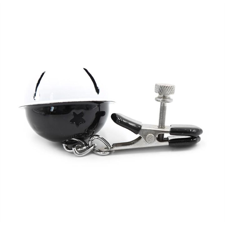 Nipple Clamps with Bell Black/White - 843658379343 - Teknashop Ltd