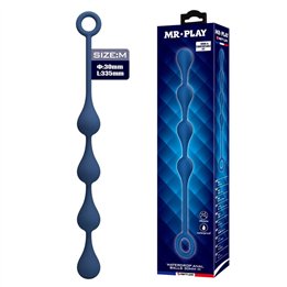 MR PLAY - BLUE SILICONE ANAL BEADS SIZE M 33 CM - D-246010 - Teknashop Ltd