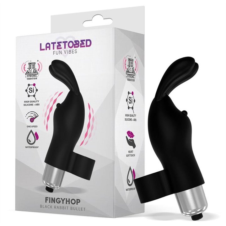 Fingyhop Vibrating Bullet with Rabbit Black - LT-674 - Teknashop Ltd