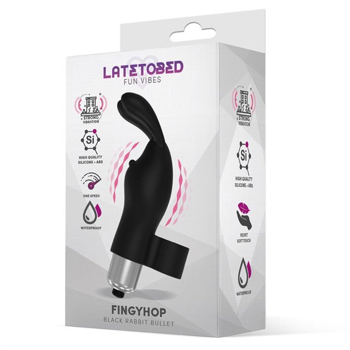 Fingyhop Vibrating Bullet with Rabbit Black - LT-674 - Teknashop Ltd