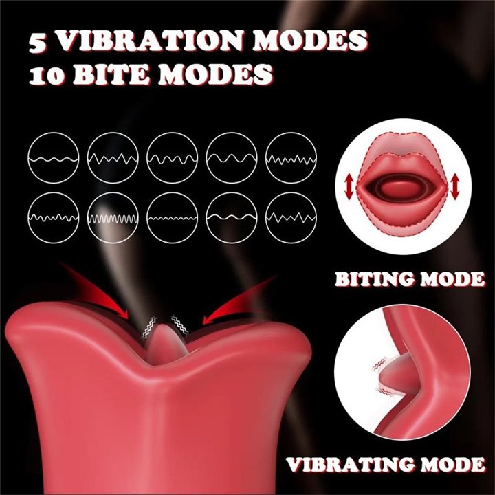 Ember Licking and Vibrating Mouth Shape Massager USB Silicone - AC-163 - Teknashop Ltd