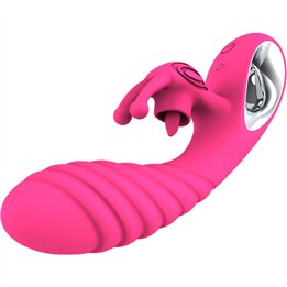 ARMONY - VICKY RABBIT VIBRATOR WITH FUCHSIA PULL RING TONGUE - D-238189 - Teknashop Ltd