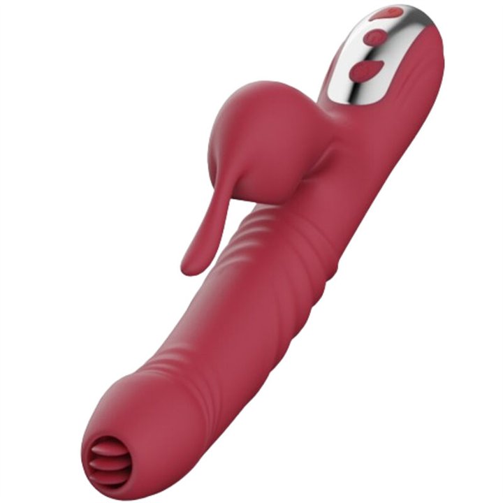 ARMONY - SUCK VIBRATOR & SUCKER WITH STIMULATING TONGUE BURGUNDY - D-238197 - Teknashop Ltd