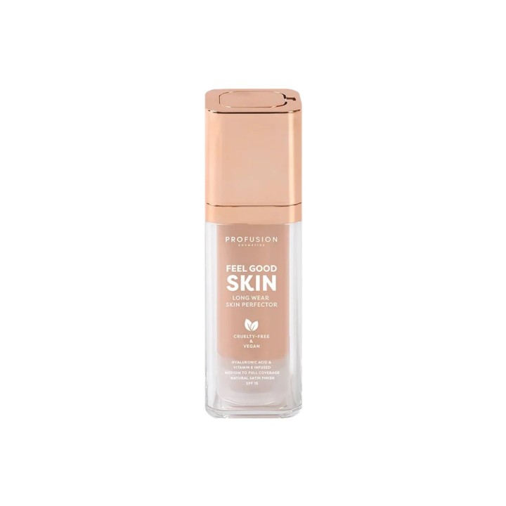 Profusion Cosmetics, Feel Good Skin, Satin Finish, Liquid Foundation, 110, Fair, SPF 15, 30 ml - Teknashop Ltd