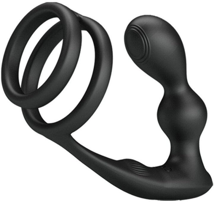 PRETTY LOVE - MARSHALL PENIS RING WITH VIBRATORY ANAL PLUG WITH REMOTE CONTROL - D-236972 - Teknashop Ltd