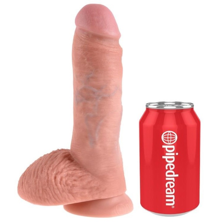 KING COCK - 8 DILDO FLESH WITH BALLS 20.3 CM - PD5507-21 - Teknashop Ltd