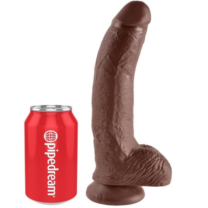 KING COCK - 9 DILDO BROWN WITH BALLS 22.9 CM - PD5508-29 - Teknashop Ltd