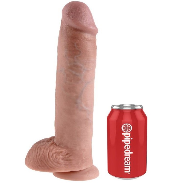 KING COCK - 11 DILDO FLESH WITH BALLS 28 CM - PD5510-21 - Teknashop Ltd