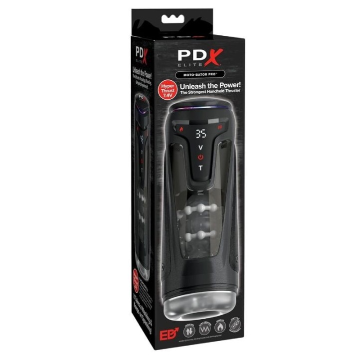 PDX ELITE - MOTO-BATOR PRO THRUSTING STROKER AUTOMATIC VIBRATING AND WARMING MASTURBATOR 26.5 CM - D-246201 - Teknashop Ltd