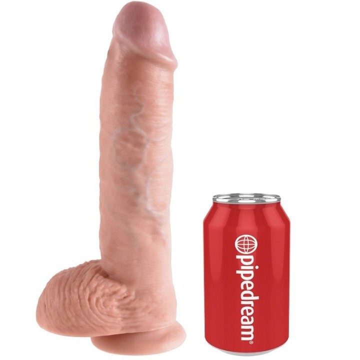 KING COCK - 10 DILDO FLESH WITH BALLS 26.5 CM - PD5509-21 - Teknashop Ltd