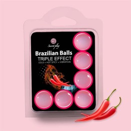 Set 6 Brazilian Balls Triple Effect (Heat, Cold and Vibration) - F3699-1 - Teknashop Ltd