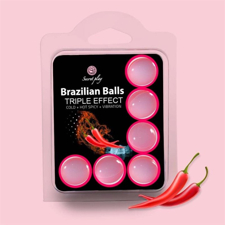 Set 6 Brazilian Balls Triple Effect (Heat, Cold and Vibration) - F3699-1 - Teknashop Ltd