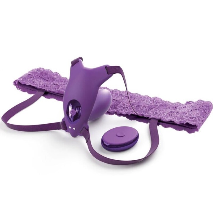 FANTASY FOR HER - BUTTERFLY HARNESS G-SPOT WITH VIBRATOR, RECHARGEABLE & REMOTE CONTROL VIOLET - D-236650 - Teknashop Ltd