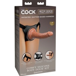 KING COCK - ELITE COMFY ADJUSTABLE HARNESS WITH DILDO 17.8 CM - D-236639 - Teknashop Ltd