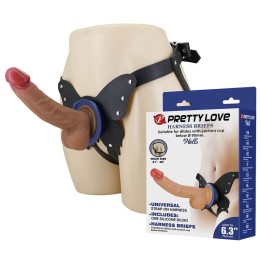 PRETTY LOVE - YETI STRAP-ON HARNESS WITH SUCTION DILDO FLESH - D-245978 - Teknashop Ltd