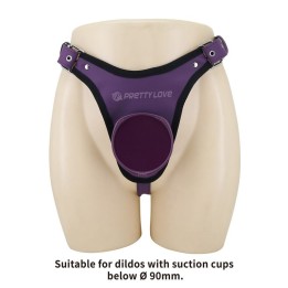 PRETTY LOVE - UNIVERSAL STRAP-ON HARNESS BRIEFS PURPLE AND BLACK - D-246041 - Teknashop Ltd