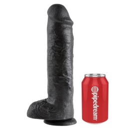 KING COCK - DILDO BLACK WITH BALLS 28 CM - PD5510-23 - Teknashop Ltd