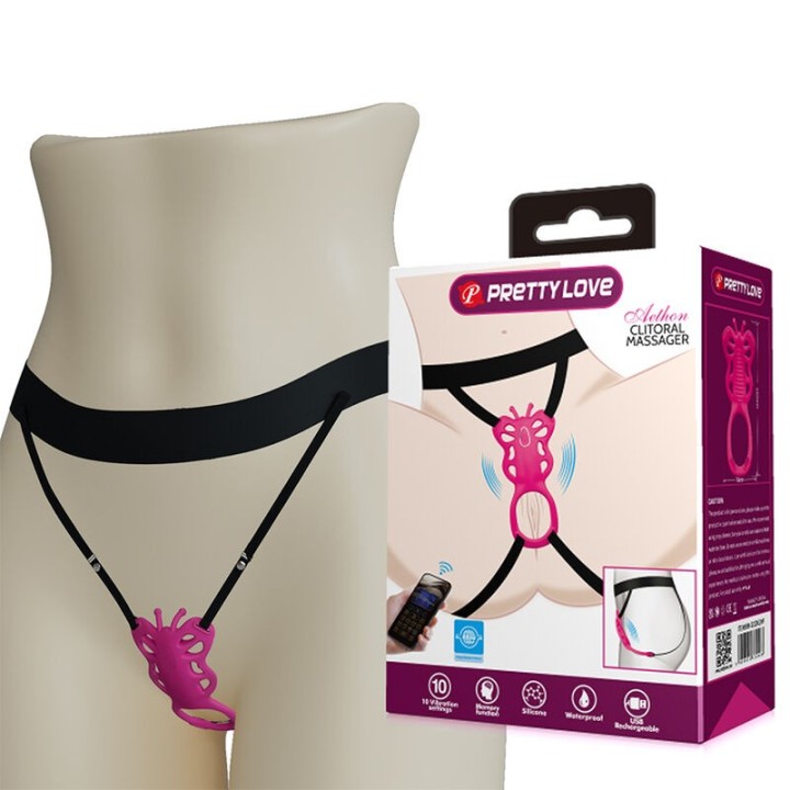 PRETTY LOVE - BUTTERFLY APP CONTROL PANTY MASSAGER PINK - D-245985 - Teknashop Ltd