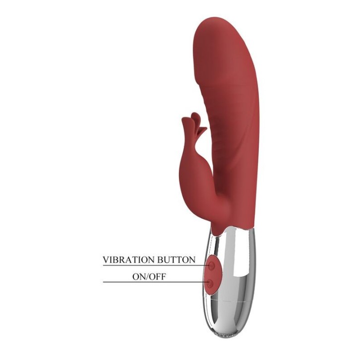 PRETTY LOVE - ROSEWOOD RABBIT VIBRATOR 30 FUNCTIONS USB RECHARGEABLE RED - D-246044 - Teknashop Ltd