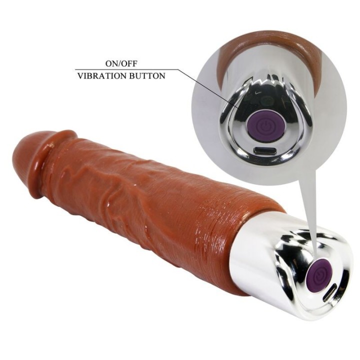 PRETTY LOVE - PRO REALISTIC VIBRATOR 23.5 CM Ø 4.8 CM BROWN - D-246087 - Teknashop Ltd