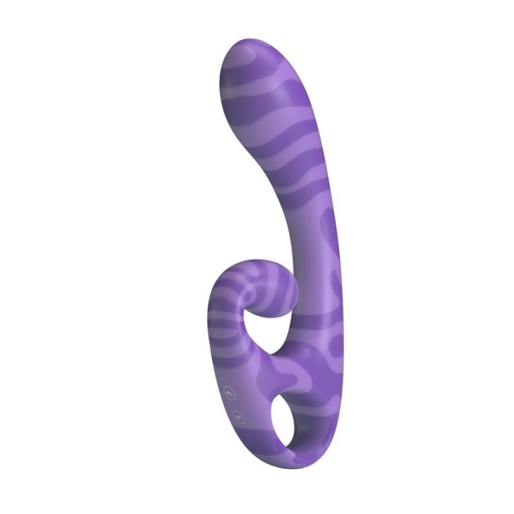 PRETTY LOVE - SUMMER DOUBLE-ENDED VIBRATOR WITH HANDLE 19 CM Ø 3.5 CM PURPLE - D-246088 - Teknashop Ltd