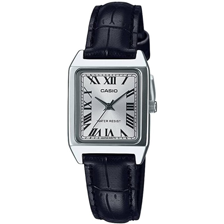 CASIO COLLECTION Mod. LADY TANK, ALLOY, LEATHER - SILVER - WW.LTP-V007L-7B1UDF - Teknashop Ltd