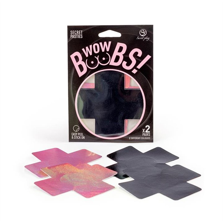 Wow Boobs! Nipple Covers Cross Shapped Holografic - F6264 - Teknashop Ltd
