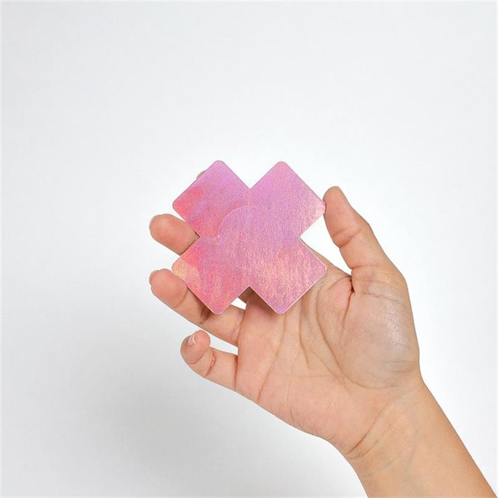 Wow Boobs! Nipple Covers Cross Shapped Holografic - F6264 - Teknashop Ltd