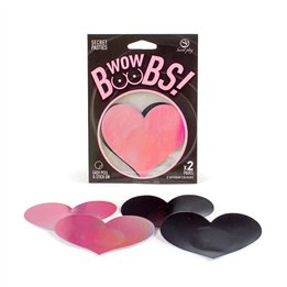 Wow Boobs! Nipple Covers Heart Shapped Holographic - F6262 - Teknashop Ltd