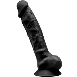 SILEXD - MODEL 1 REALISTIC PENIS PREMIUM SILEXPAN SILICONE BLACK 23 CM - D-237233 - Teknashop Ltd